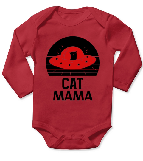Cat Mama Eighties Style Vintage Retro Distressed Long Sleeve Baby One-Piece