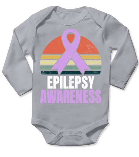 Epilepsy Awareness Shirt Vintage Retro Sunset Gift Long Sleeve Baby One-Piece
