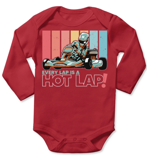 Every Lap is a Hot Lap Vintage Retro Go Kart Long Sleeve Baby One-Piece