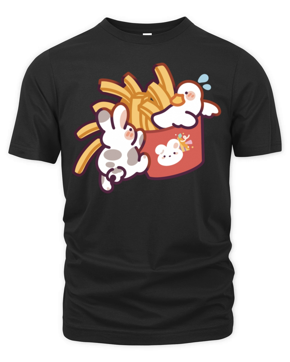 Duck Bunny French Fries Organic Unisex T-shirt