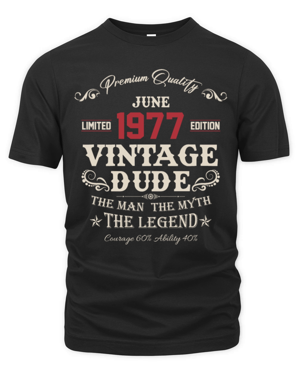 June 1977 Vintage Birthday Present Organic Unisex T-shirt