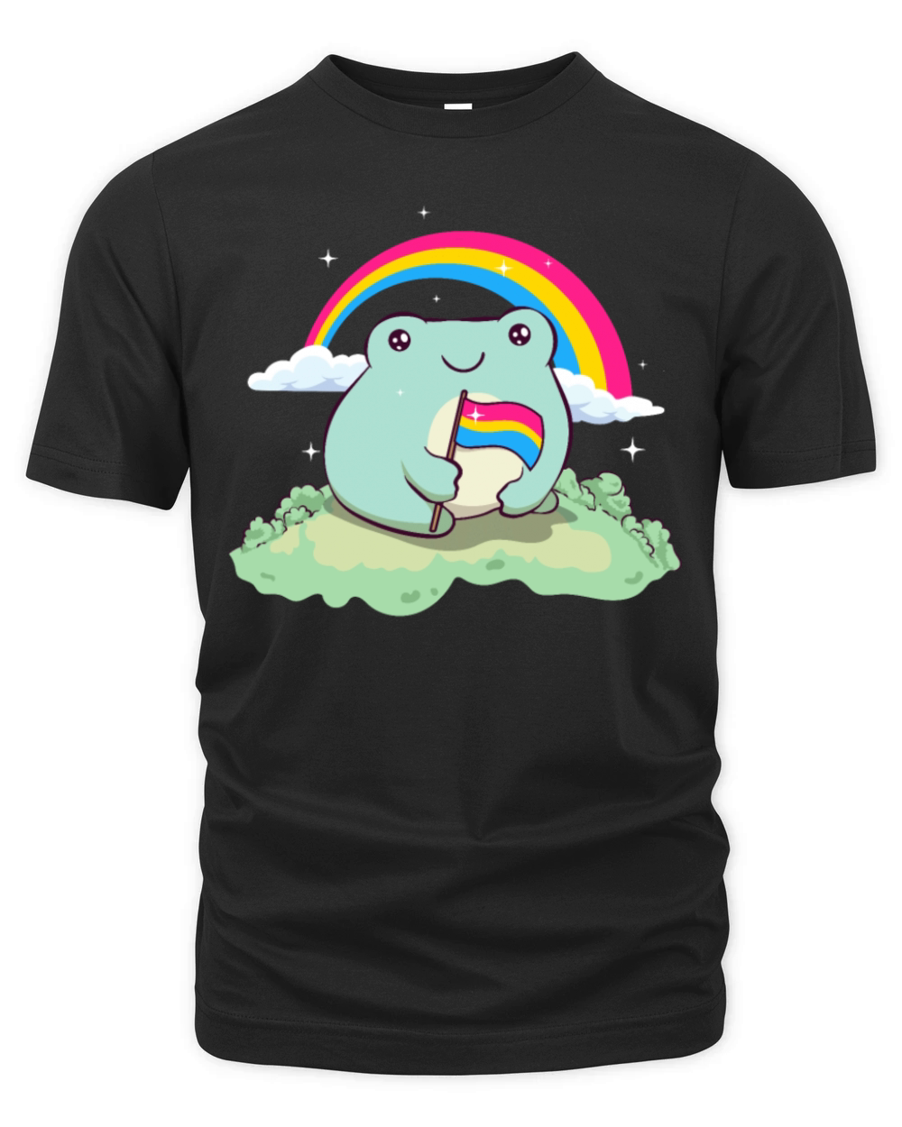 Pansexual Pride Pan Flag Cute Frog Subtle LGBTQ Organic Unisex T-shirt