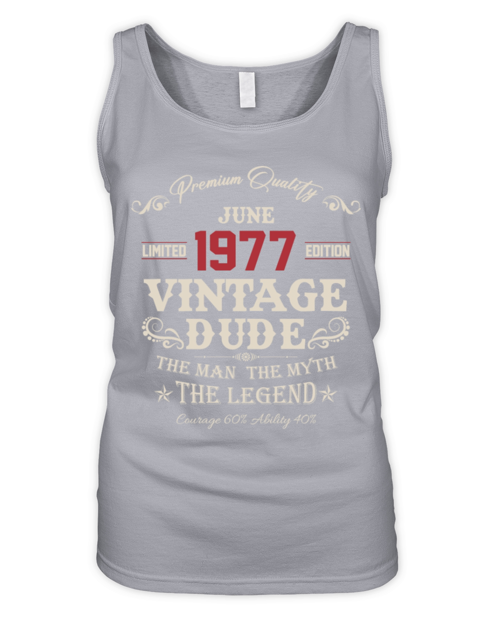 June 1977 Vintage Birthday Present Organic Women's Tank Top
