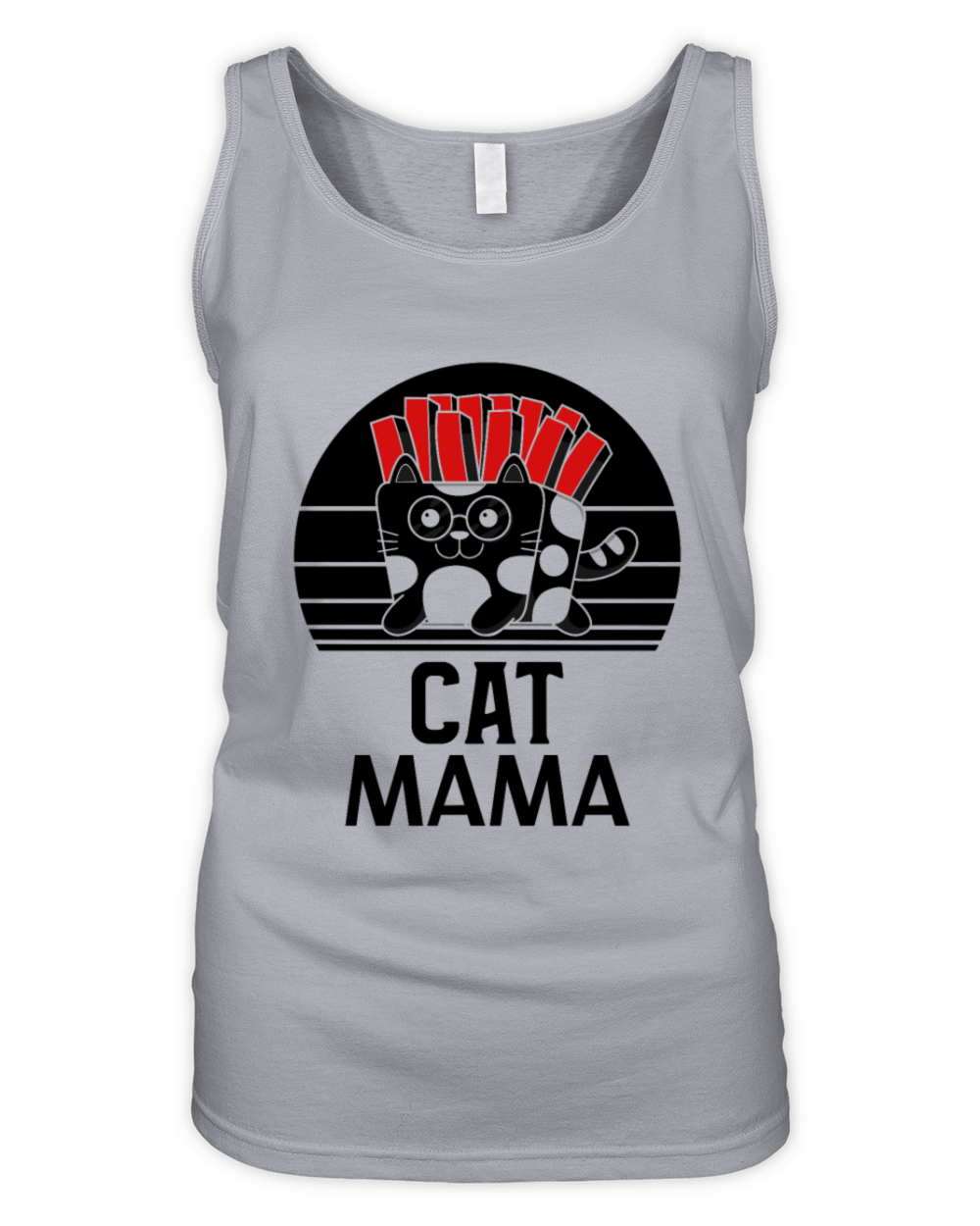 Vintage 80s Style Cat Mom Distressed Funny Retro Organic Women's Tank Top