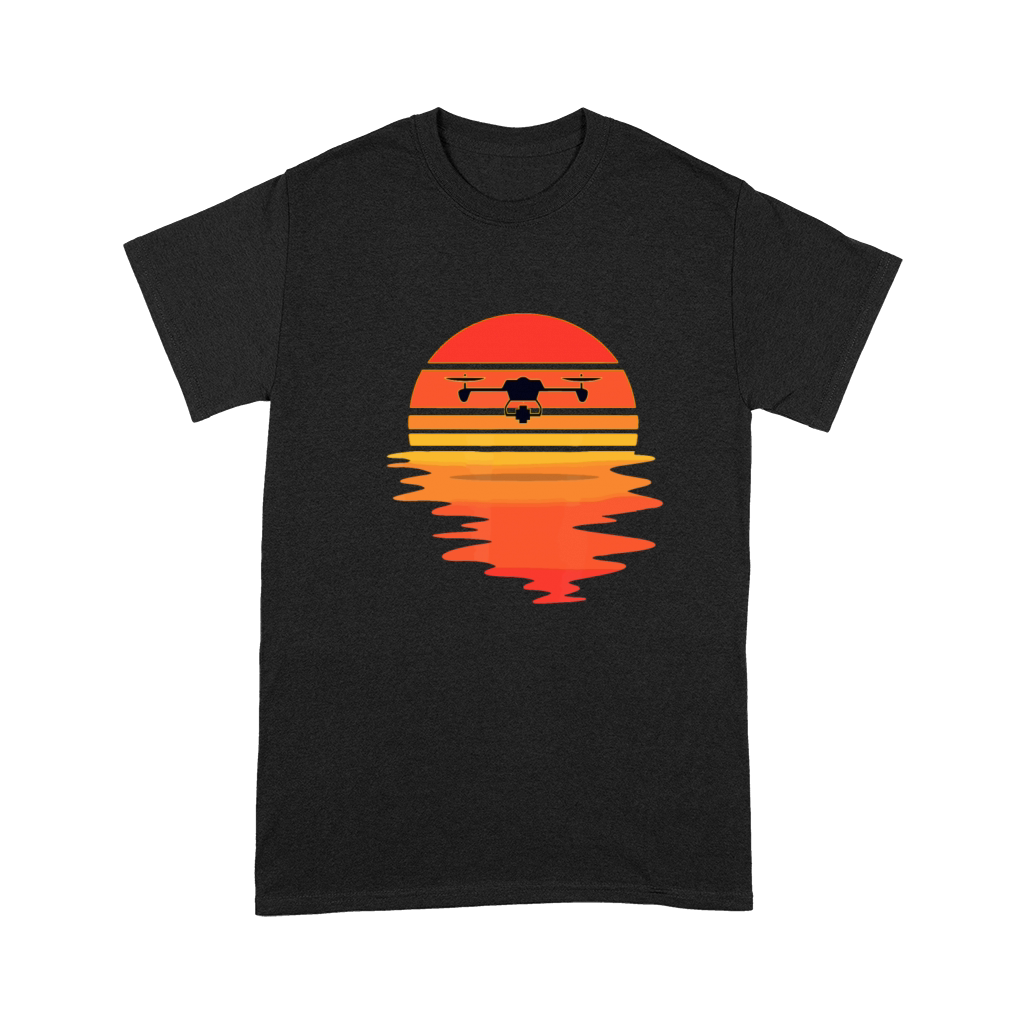 Retro Drone Pilot - Vintage Sunset Aviator Flyings Premium T-shirt