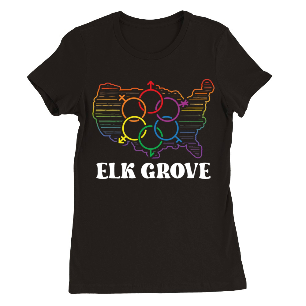 Elk Grove Pride Month Pride Flag LGBT Community LG Premium Womens Crewneck T-shirt