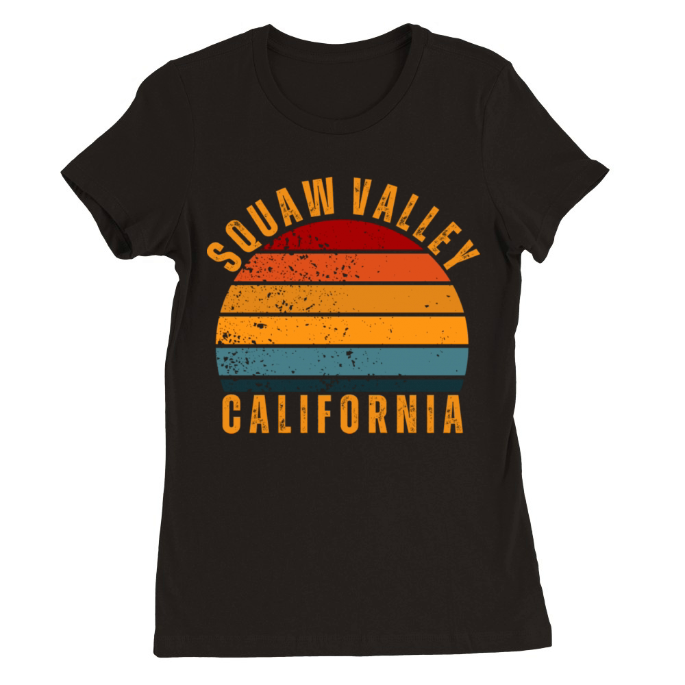 Squaw Valley California Vintage Retro Premium Womens Crewneck T-shirt