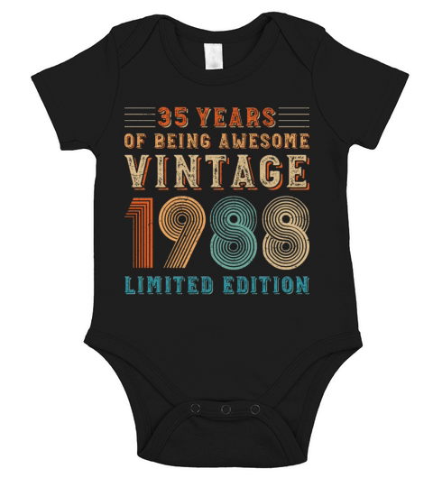 35 years of being awesome vintage 1988 limited edi Short Sleeve Baby One-Piece