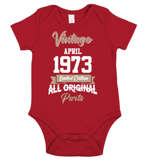 April 1973 Vintage Birthday Present Short Sleeve Baby One-Piece