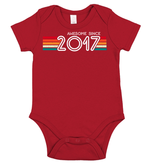 Awesome Since 2017 6th Birthday Gifts 6 Years Old Short Sleeve Baby One-Piece