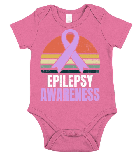 Epilepsy Awareness Shirt Vintage Retro Sunset Gift Short Sleeve Baby One-Piece