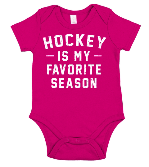 Hockey Is My Favorite Season Vintage Distressed Short Sleeve Baby One-Piece