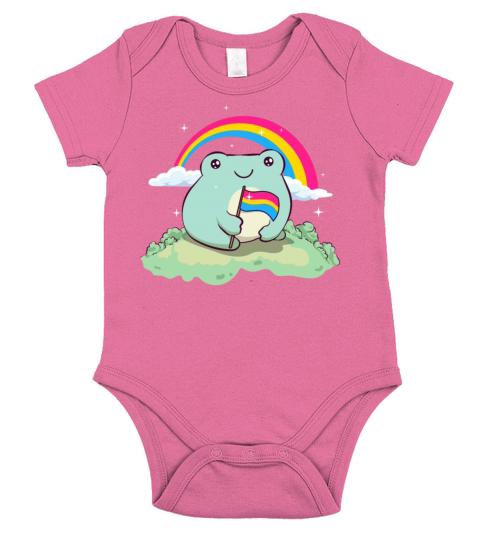 Pansexual Pride Pan Flag Cute Frog Subtle LGBTQ Short Sleeve Baby One-Piece