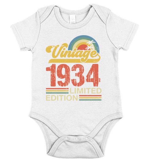 Retro Vintage 1934 Limited Edition Short Sleeve Baby One-Piece