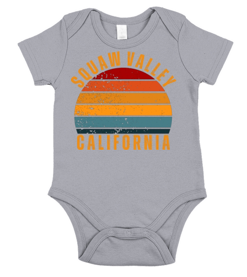 Squaw Valley California Vintage Retro Short Sleeve Baby One-Piece