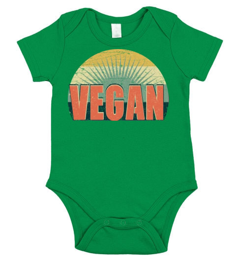 Vegan Vintage Style Vegans Retro 70s Short Sleeve Baby One-Piece