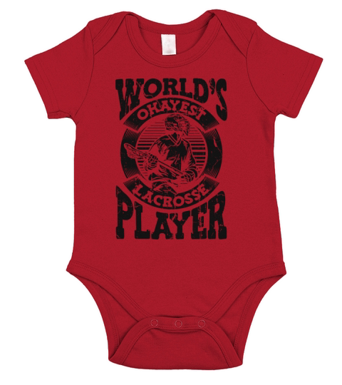 Worlds Okayest Lacrose Player Lax Legend Fan Mom Short Sleeve Baby One-Piece