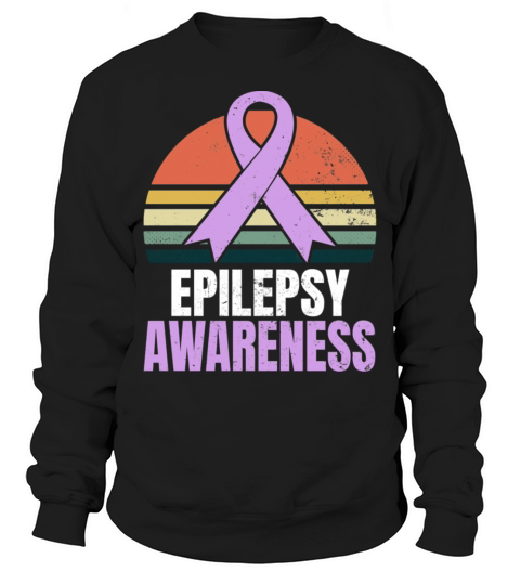 Epilepsy Awareness Shirt Vintage Retro Sunset Gift Sweatshirt Unisex