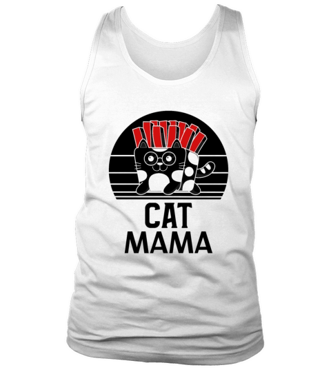 Vintage 80s Style Cat Mom Distressed Funny Retro Tank Top Unisex