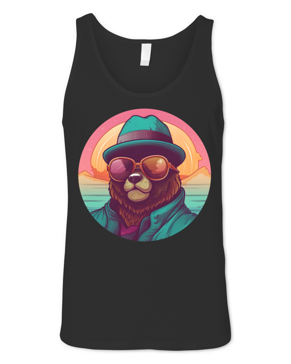 Bear Lovers Retro 80s 90s Style Unisex Jersey Tank