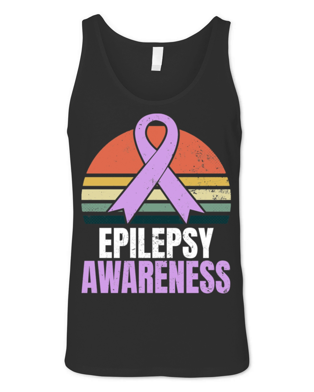 Epilepsy Awareness Shirt Vintage Retro Sunset Gift Unisex Jersey Tank