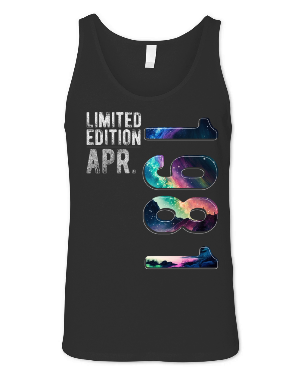 Limited Edition 1981 April Birthday Polar Lights Unisex Jersey Tank