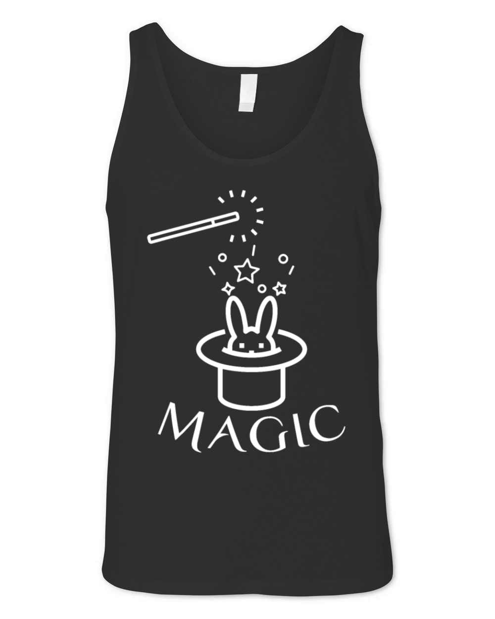 Rabbit In Magic Hat With Magic Wand Magicianmagica Unisex Jersey Tank