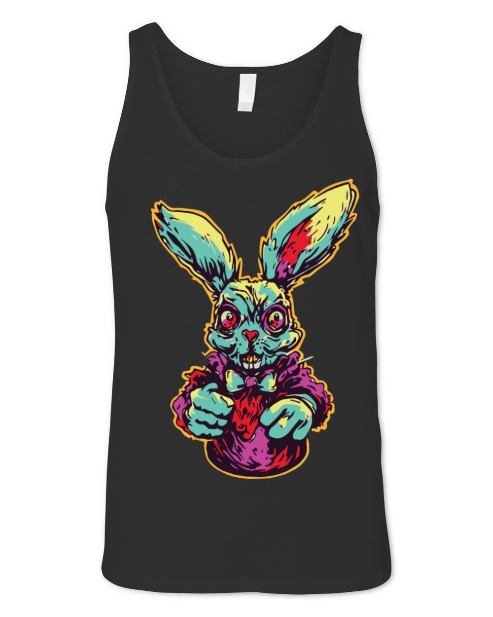 Retro Horror Scary Zombie Bunny Unisex Jersey Tank
