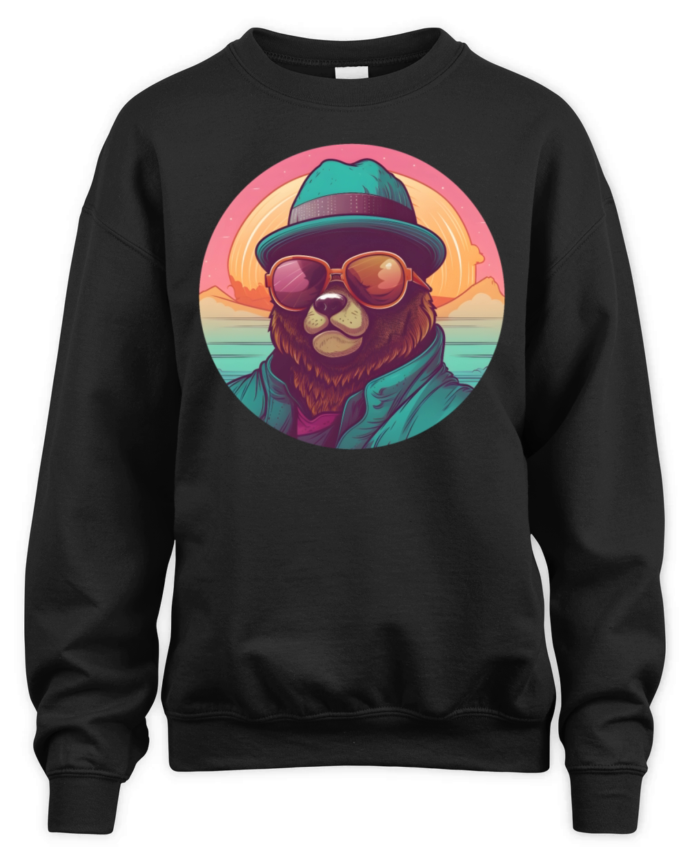 Bear Lovers Retro 80s 90s Style Unisex Premium Crewneck Sweatshirt