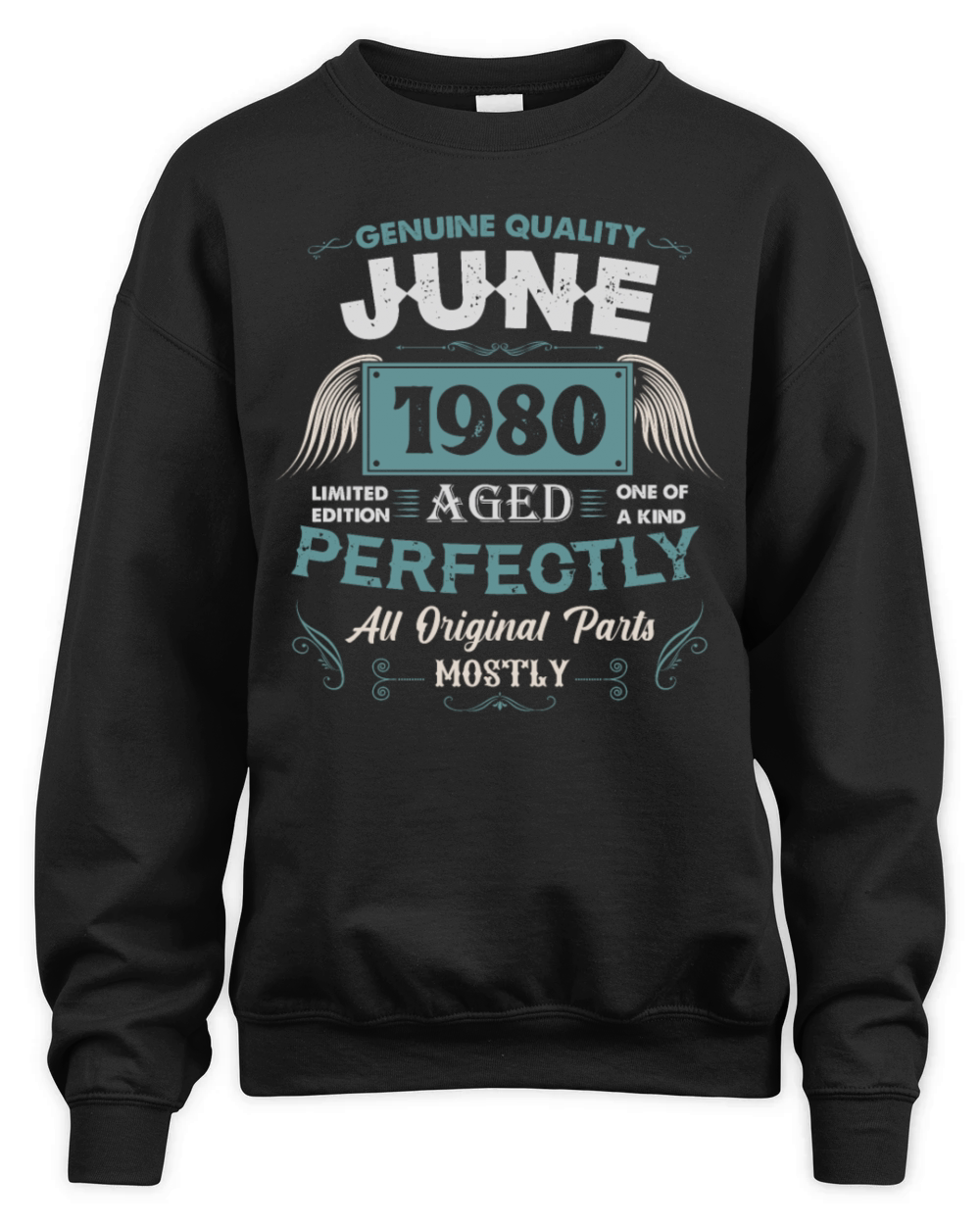 June 1980 Vintage Birthday Present Unisex Premium Crewneck Sweatshirt