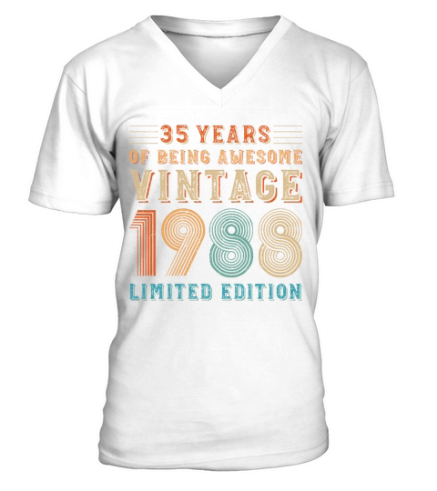 35 years of being awesome vintage 1988 limited edi V-Neck T-shirt