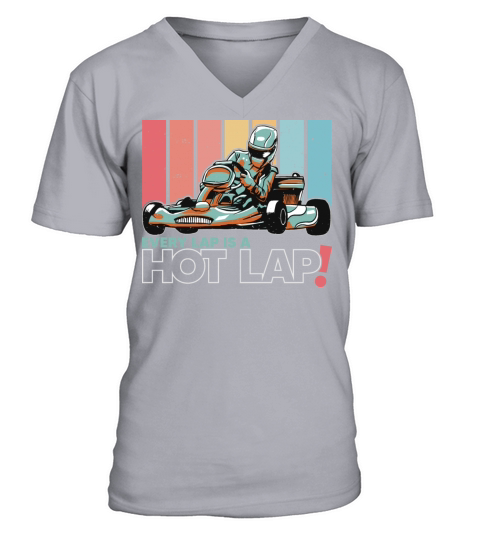 Every Lap is a Hot Lap Vintage Retro Go Kart V-Neck T-shirt