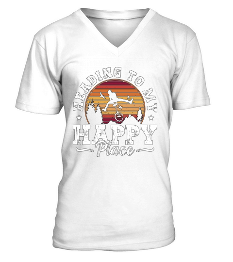 Unicycle Heading To My Happy Unicycling Unicyclist V-Neck T-shirt