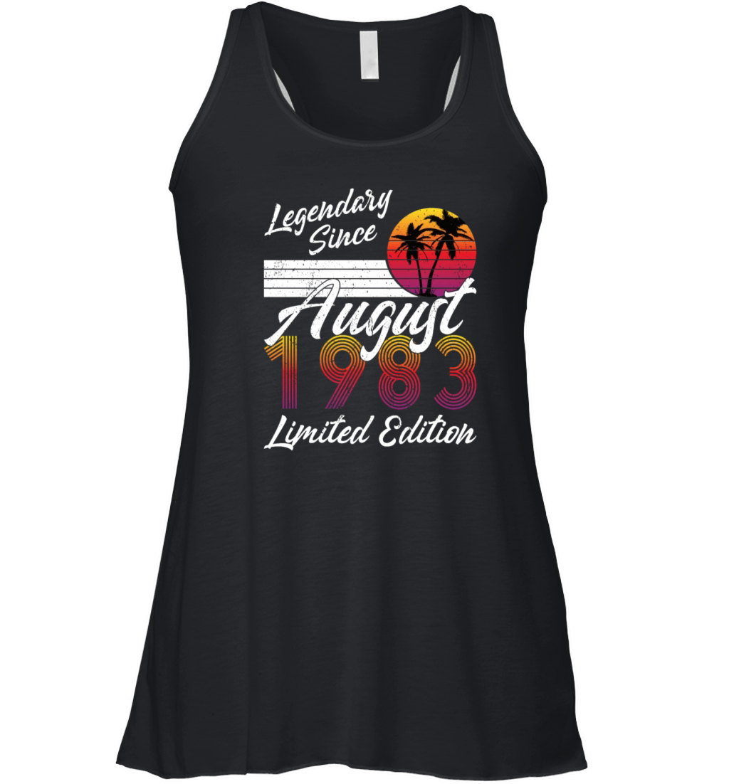 40th birthday august 1983 legendary since 1983 Women's Flowy Tank Top