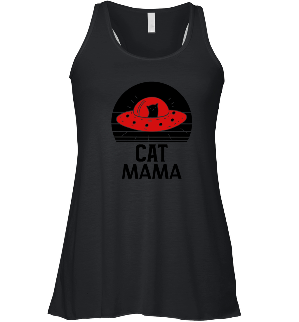 Cat Mama Eighties Style Vintage Retro Distressed Women's Flowy Tank Top