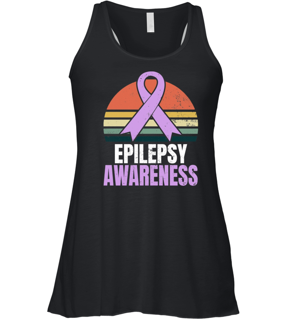 Epilepsy Awareness Shirt Vintage Retro Sunset Gift Women's Flowy Tank Top