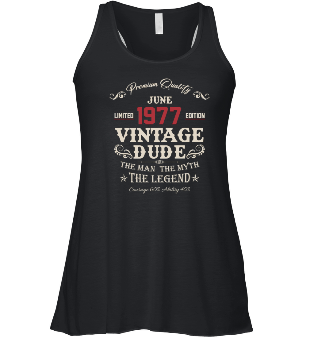 June 1977 Vintage Birthday Present Women's Flowy Tank Top