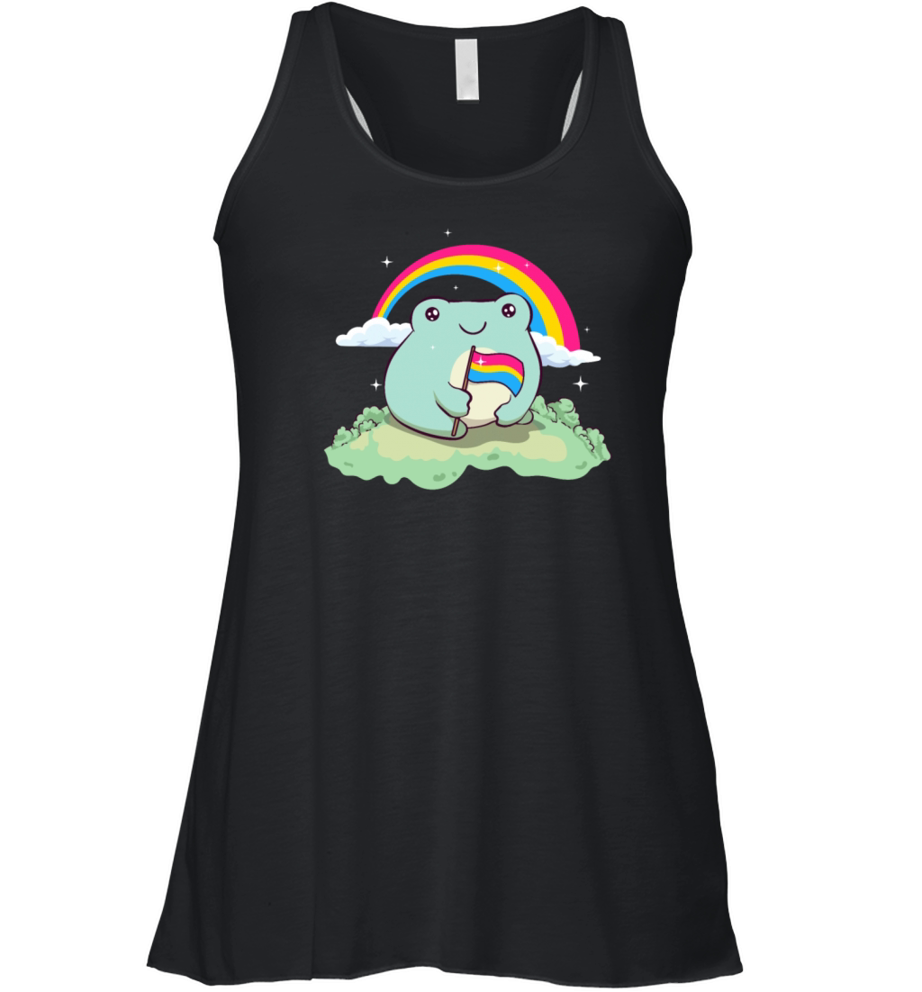 Pansexual Pride Pan Flag Cute Frog Subtle LGBTQ Women's Flowy Tank Top