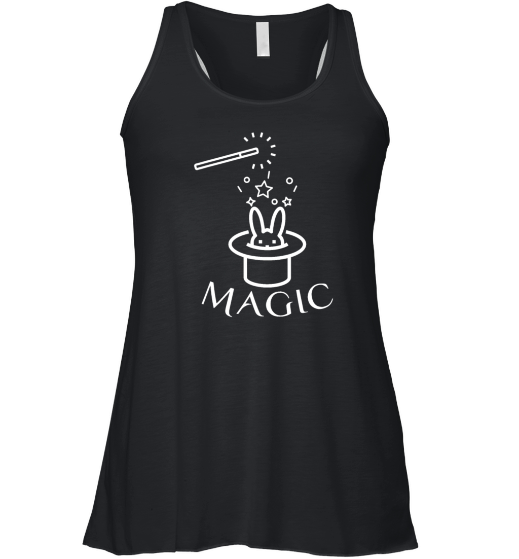 Rabbit In Magic Hat With Magic Wand Magicianmagica Women's Flowy Tank Top