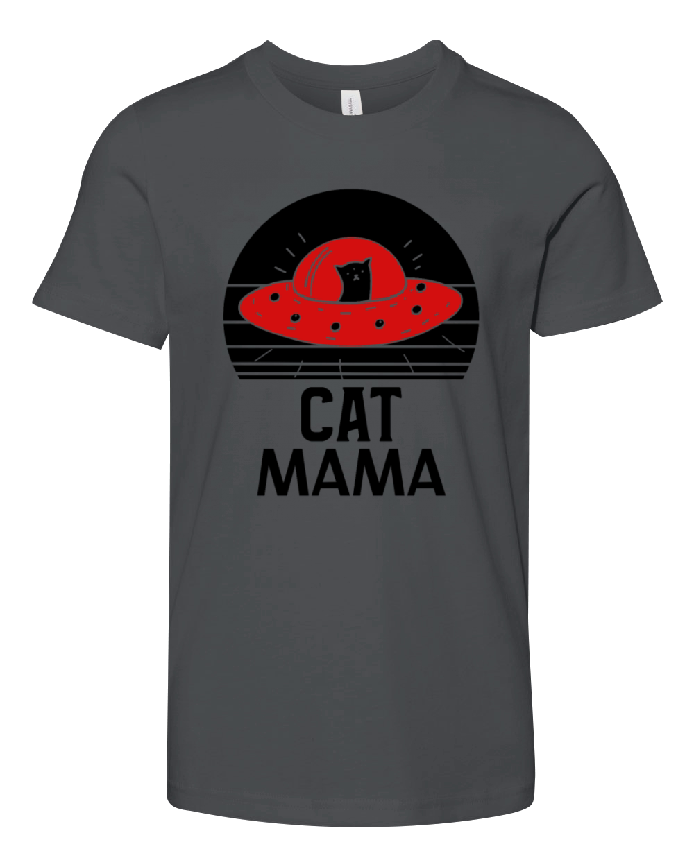 Cat Mama Eighties Style Vintage Retro Distressed Youth Unisex Jersey Tee