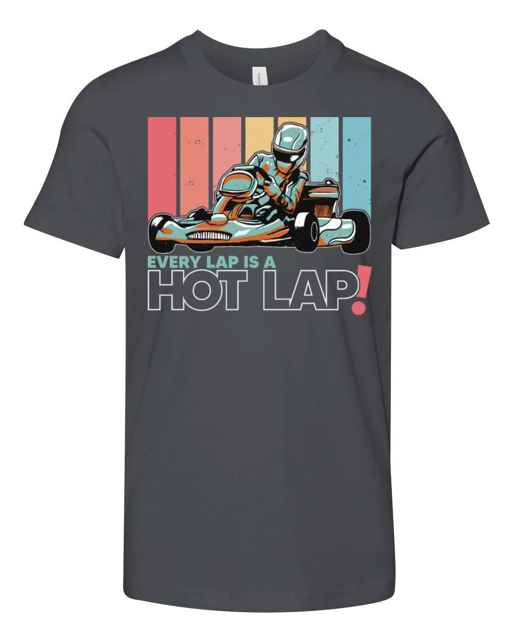 Every Lap is a Hot Lap Vintage Retro Go Kart Youth Unisex Jersey Tee