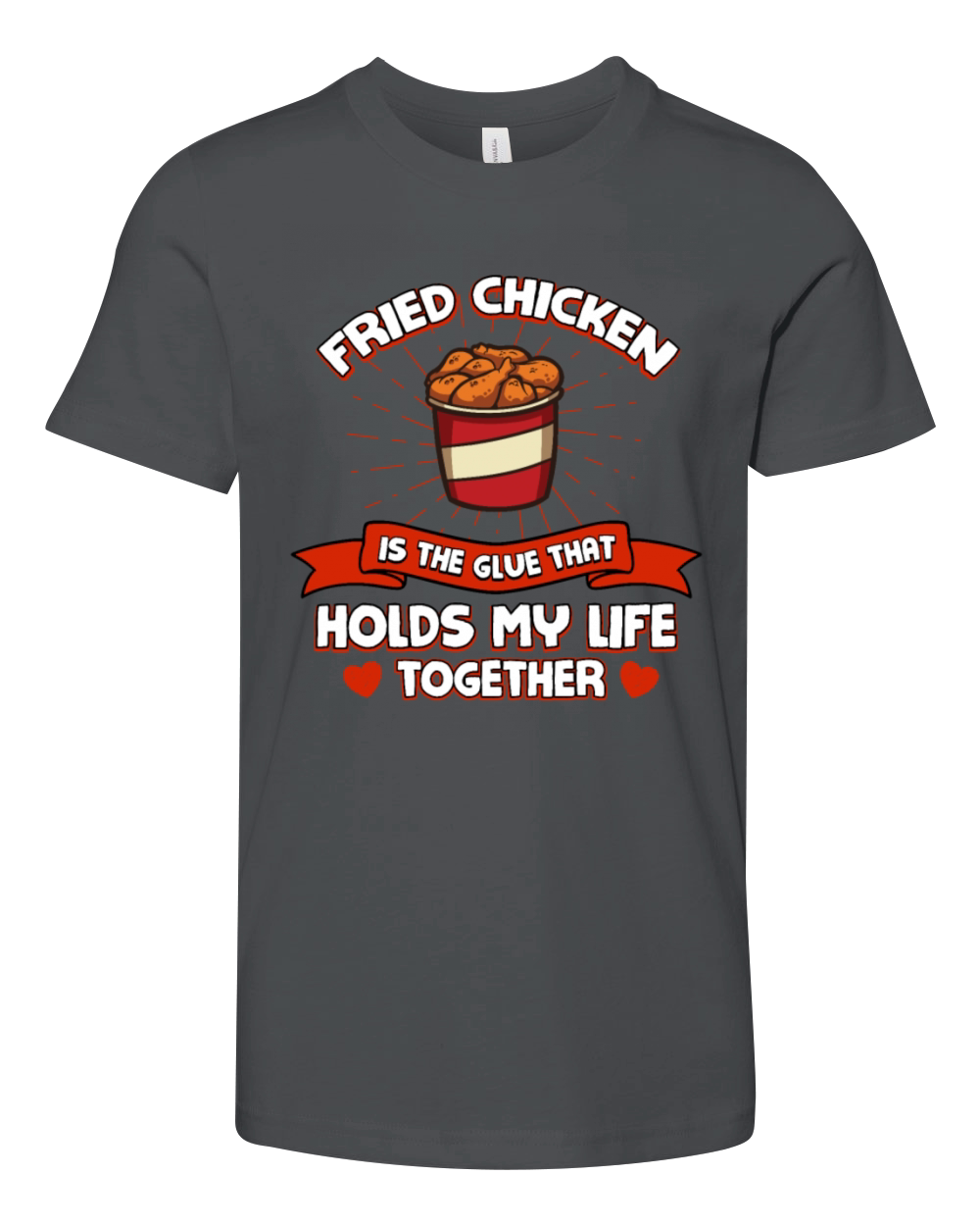 Fried Chicken Holds My Life Together Funny Chicken Youth Unisex Jersey Tee