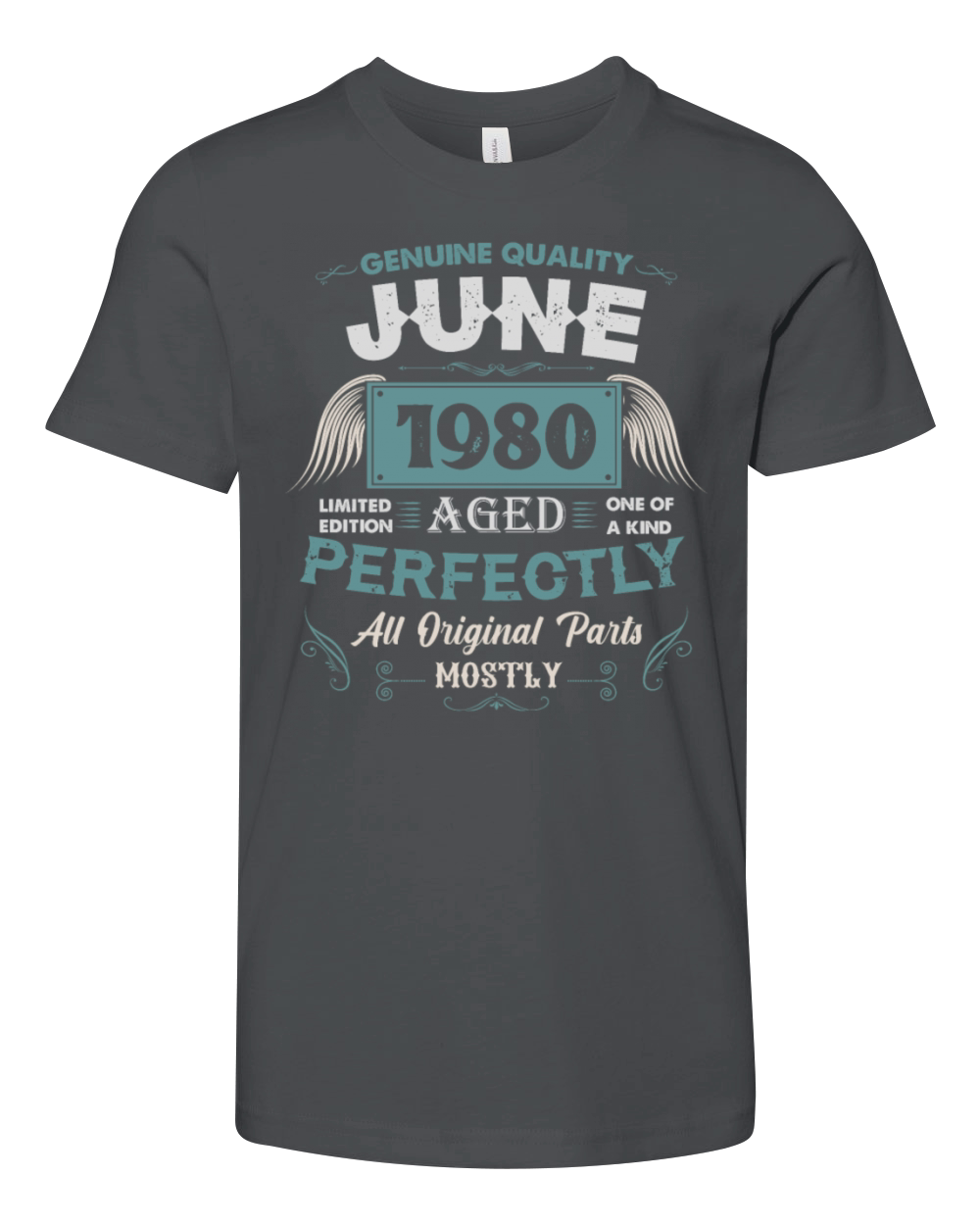 June 1980 Vintage Birthday Present Youth Unisex Jersey Tee