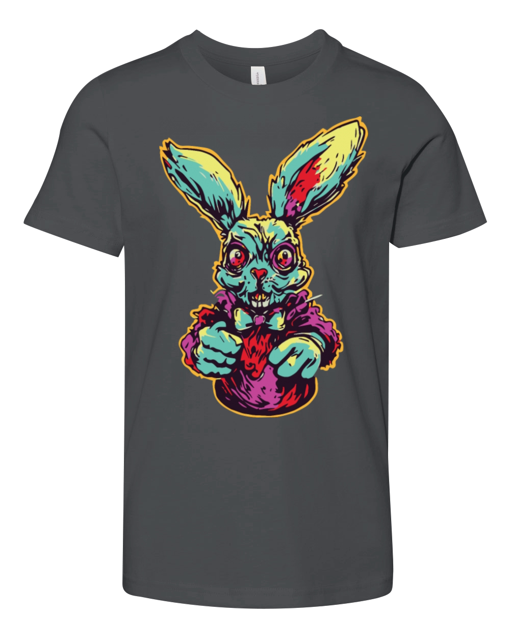 Retro Horror Scary Zombie Bunny Youth Unisex Jersey Tee