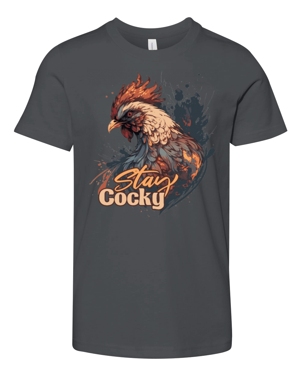 Stay Cocky Funny Chicken Humor Farm Animal Lover Youth Unisex Jersey Tee