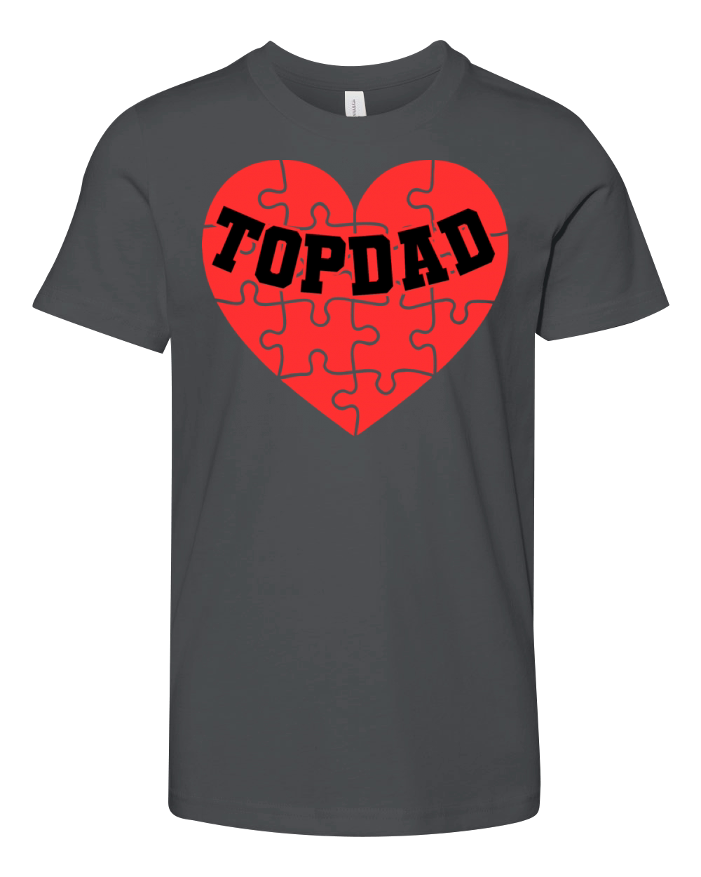 Topdad With Heart Youth Unisex Jersey Tee