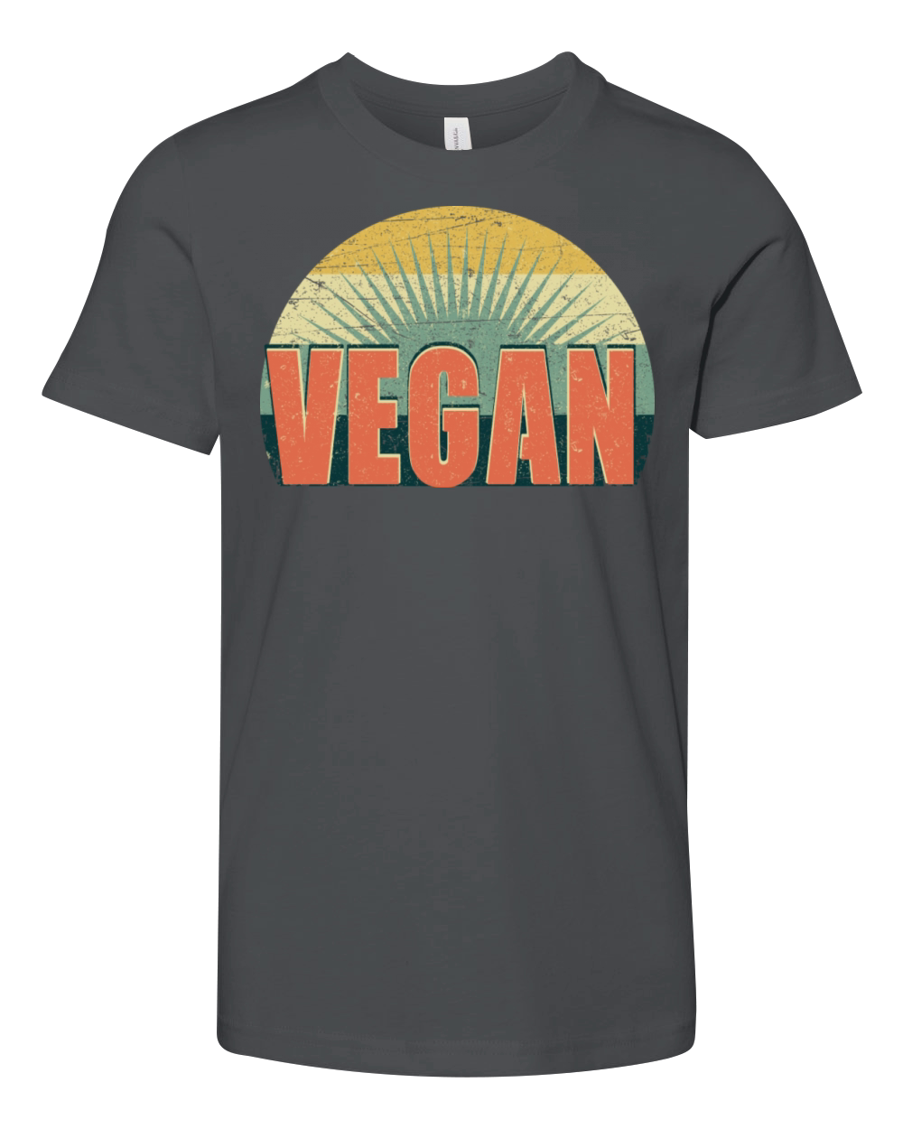 Vegan Vintage Style Vegans Retro 70s Youth Unisex Jersey Tee