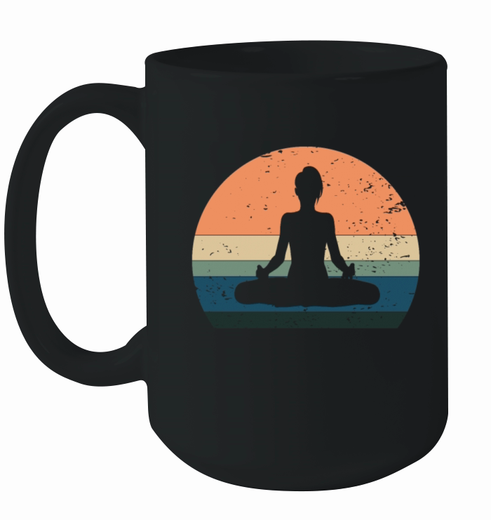 Vintage yoga lotus blossom yogi meditation om Ceramic Mug