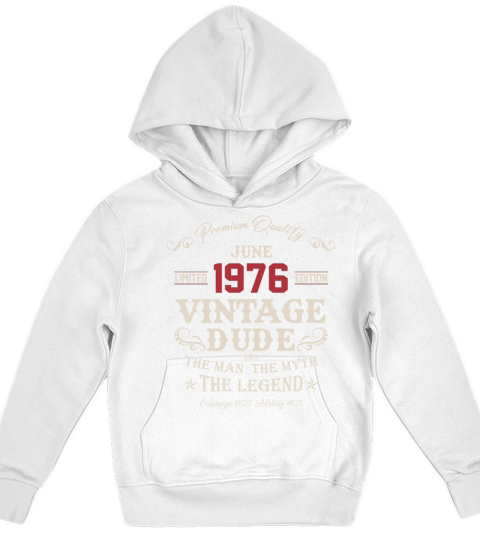 June 1976 Vintage Birthday Present Kids Hoodie
