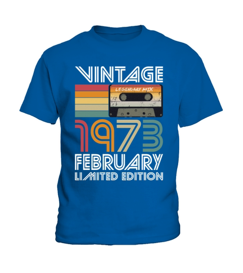 50th birthday february 1973 vintage 1973 Kids T-Shirt